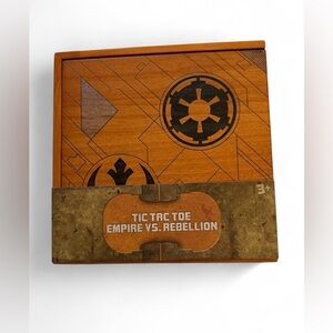 NWT Disney Parks Star Wars Tic Tac Toe Empire vs. Rebellion Wood Board Game